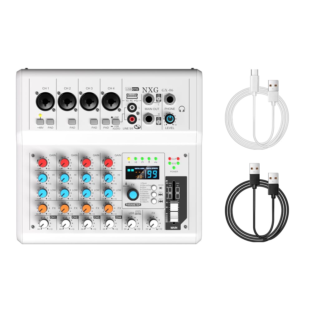 Amazon.com: Yamnweo GX-06 White 6-Channel Portable Audio Mixer