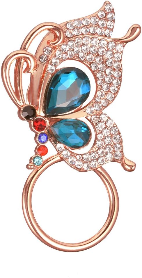 Colorful Rhinestone Butterfly Eyeglass Holder Crystal Sunglasses Holder Magnetic Brooch