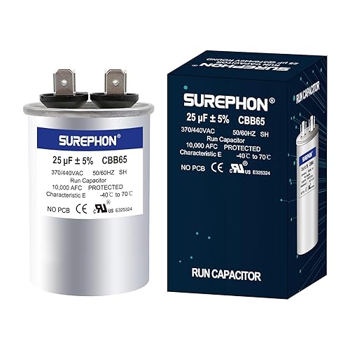 Miniatura 23 de 40+5 uF 40/5 MFD ±5% 370V/440VAC Condensador de Arranque y Funcionamiento Dual CBB65B Funciona para Motor de Ventilador de Unidad de Aire