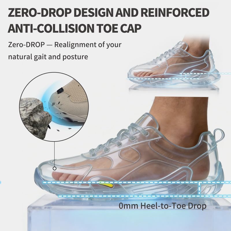 Barefoot Shoes Men Cross Trainer Sneakers Wide Toe Box Minimalist Training Shoes Zero Drop Tennis Ground Feel for Gym Workout Lifting Trail Running Outdoor Hiking Climbing Work Walking Travel Sports