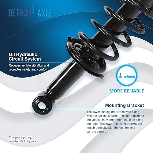 Miniatura 1925 de Detroit Axle - Kit de suspensión delantera de 10 piezas para Chevy Aveo Aveo5 Pontiac G3 Wave 2 Ready Struts Assembly 2 Enlaces de barra