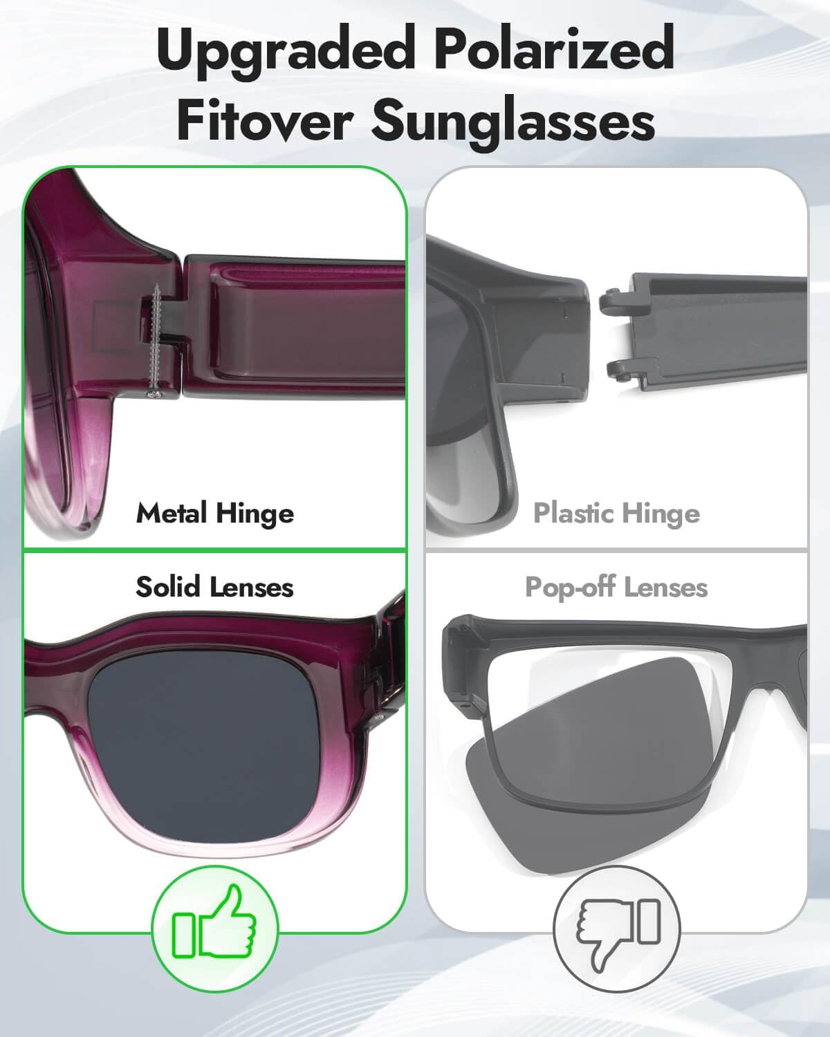 Meeloog Over Glasses Sunglasses for Women Polarized Stylish Large Shades Cover Glass Women Square for Driving MST0066 - Image 5