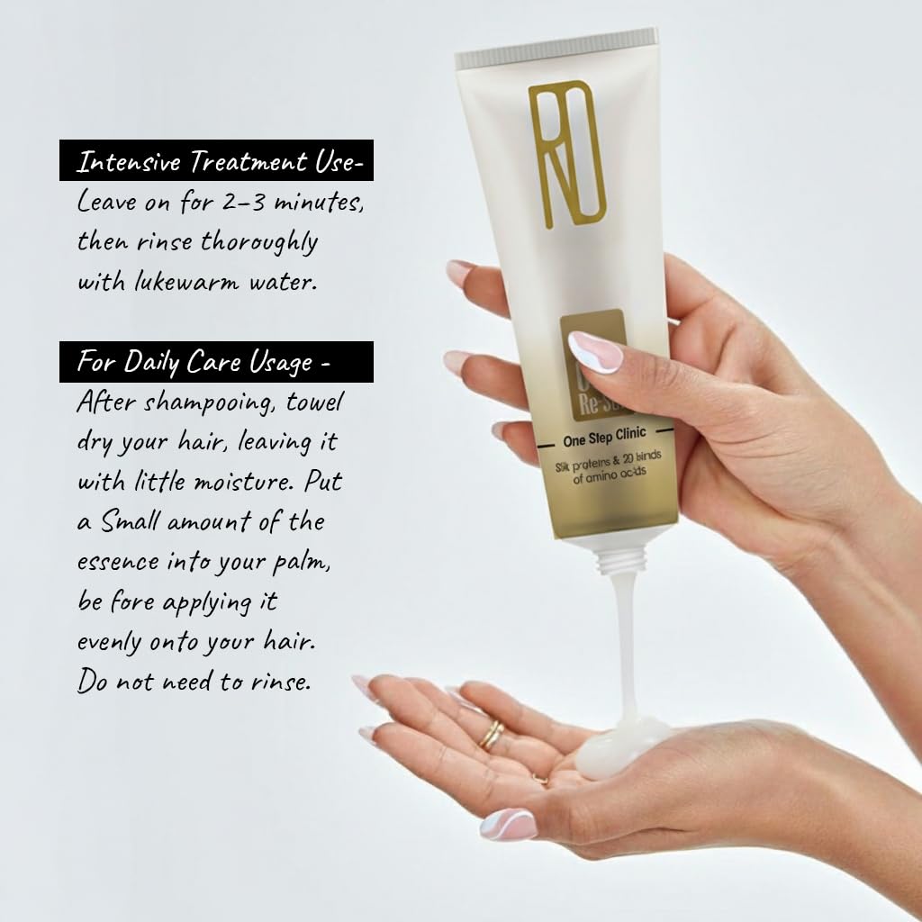 RD SILK Gold Re-Set Hair Instant Softening Treatment 180ml - Live-in Cream for Damaged Chemically Treated Hair Silky Protein for Strengthen Hair Made in Korea (Use Small Amout for Thin Hair)