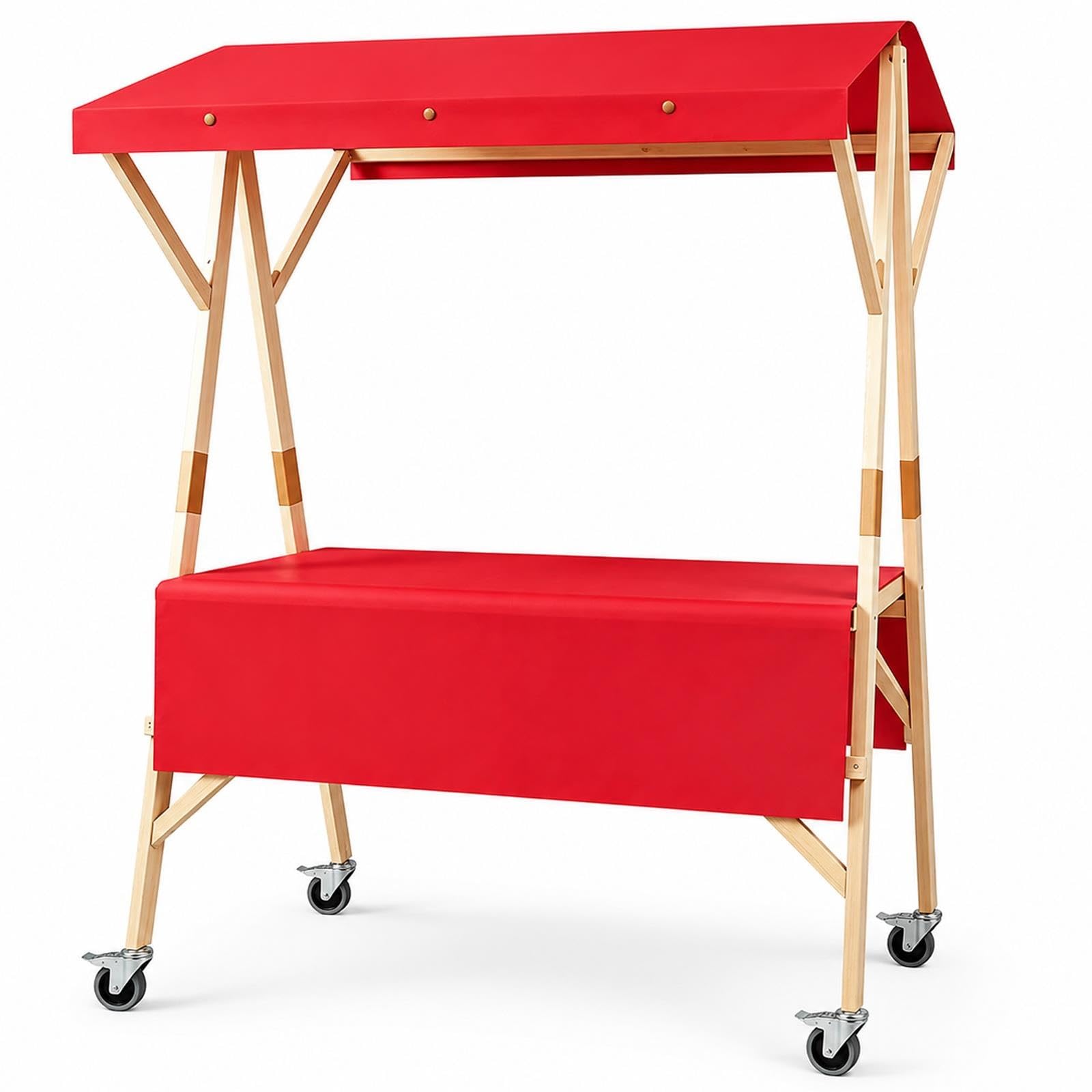 Carrello Pieghevole con Ruote Tettuccio e Ruote, Portatile Carrello Dolci
