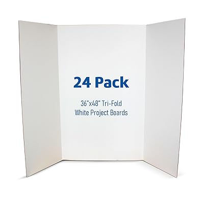 Flipside Products 36” x 48” Project Boards for Presentations, Science Fair, School Projects, Event Displays and Trifold Picture Board, Proudly Made in USA - Clay White - 24 Pack