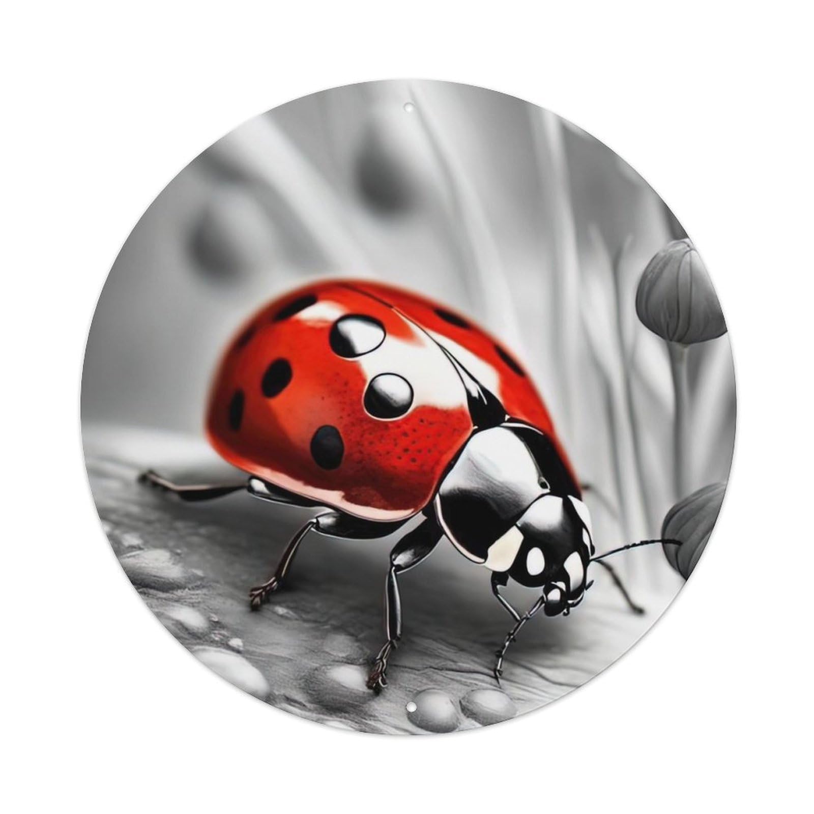 Animal Artwork Ladybirds on Leaves Metal Tin Sign