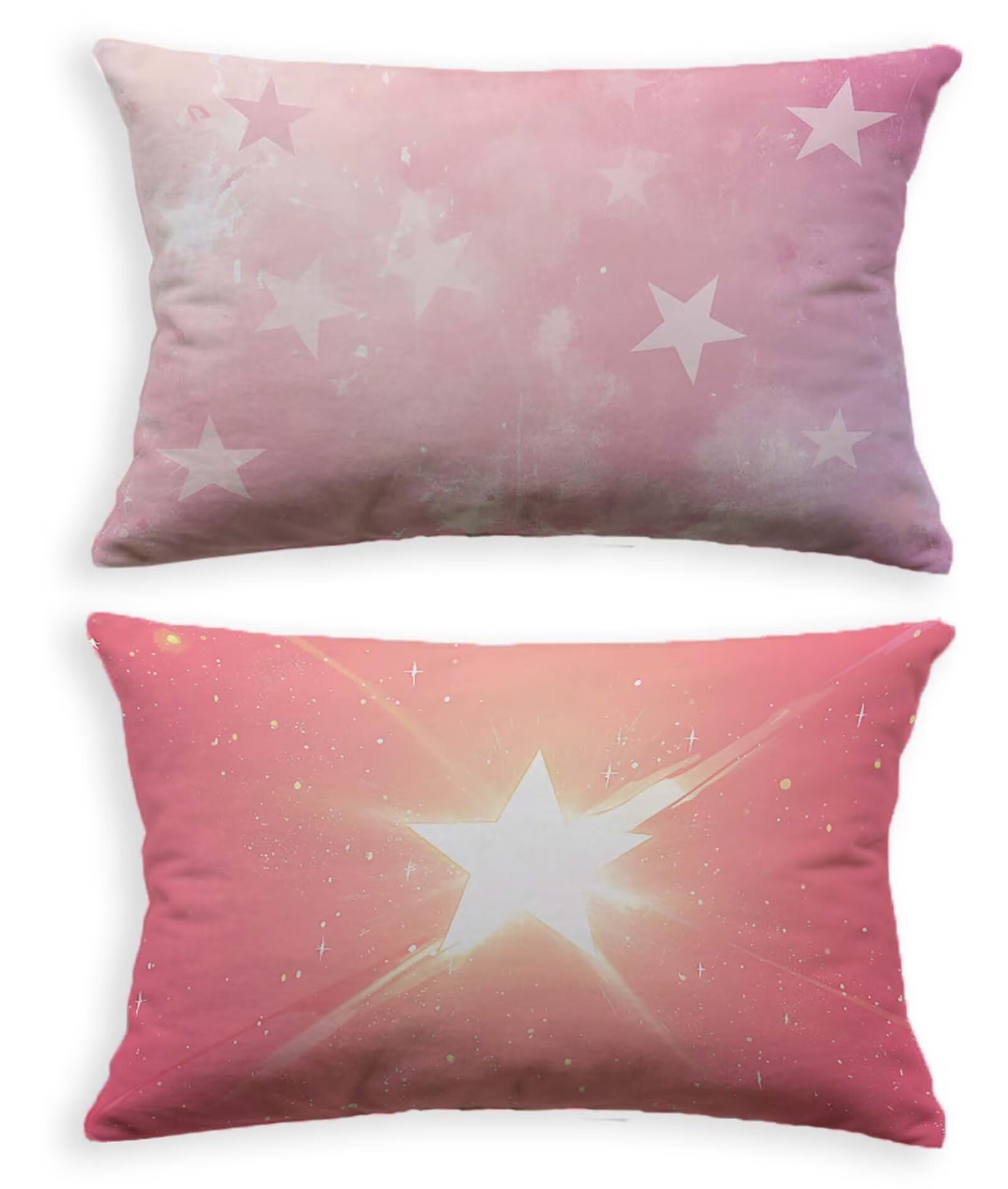 Housse de coussin rose taie oreiller 80x100 rectangulaire velours déco canapé chambre lot de 2