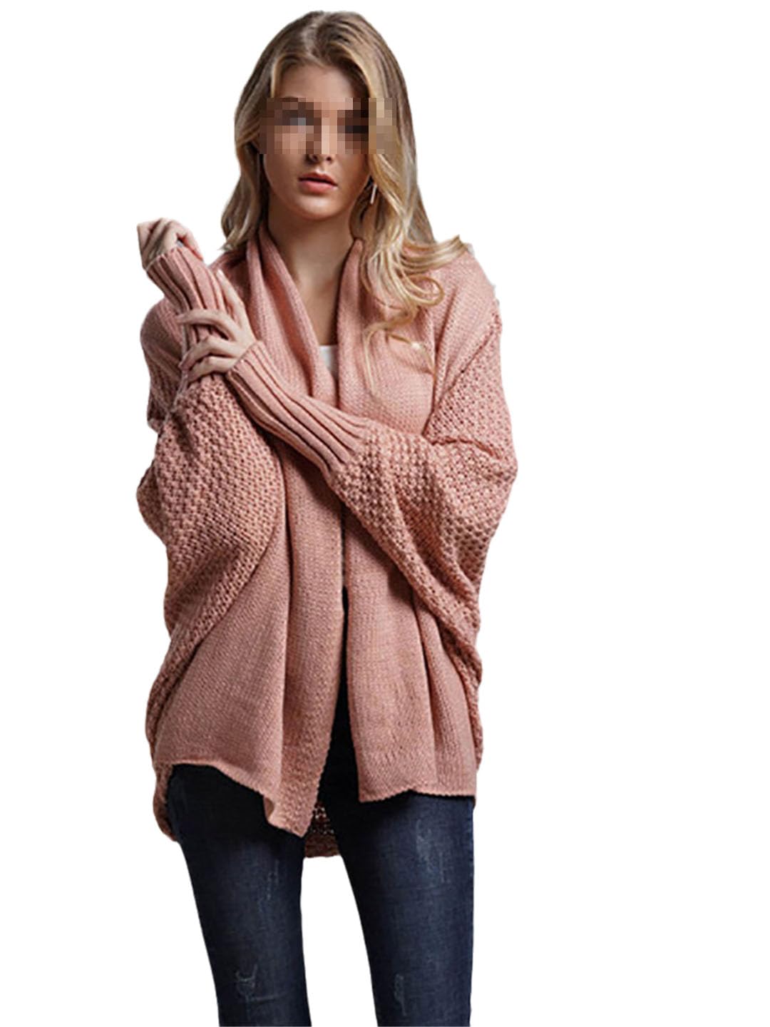 Abrigo De Chaqueta De Manga Larga Tipo Cárdigan De Suéter De Gran Tamaño para Mujer