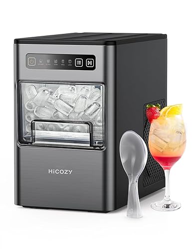 HiCOZY Máquina de hielo para encimera, hielo en 6 minutos, 24 librasdía, regalo portátil y compacto con autolimpieza, para