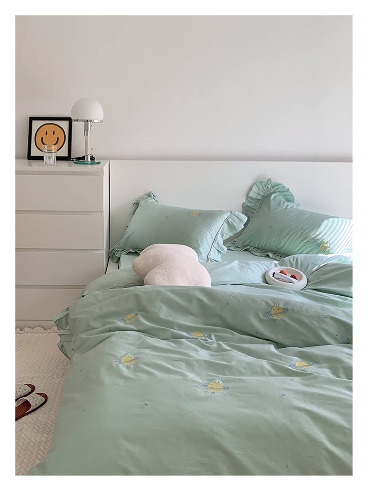 Iit Quatre Pièces 60 coton de longue durée de coton de quatre pièces de coton 100 coton pur coton 100 coton for la peau de coiffe de lit de quizée Housse De Couette ( Color : Pink , Size : 1.8m bed-fo