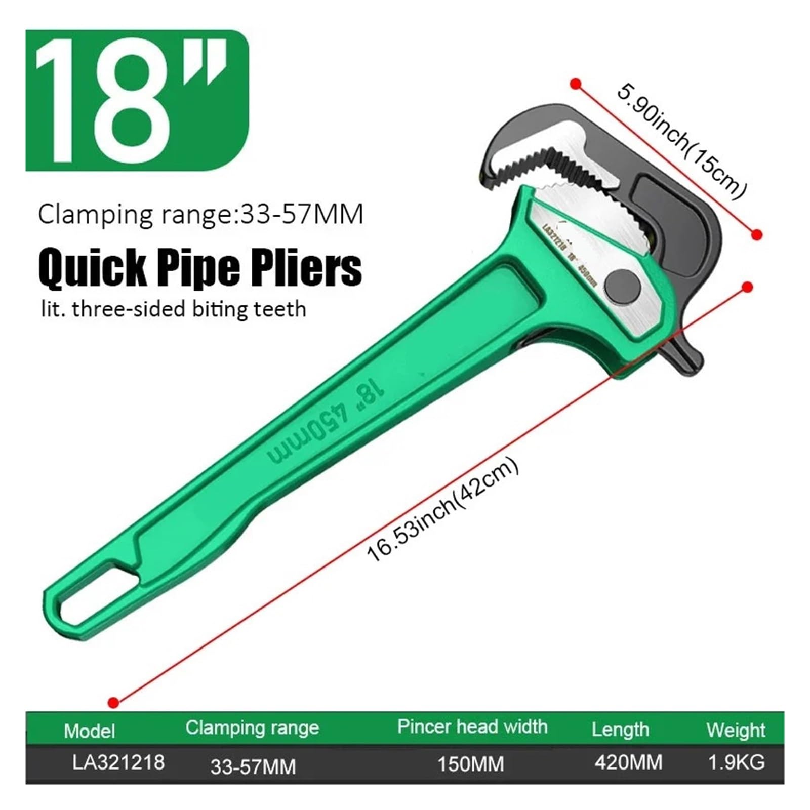 Llave inglesa, llave inglesa pequeña para tubos, Llave for tubos 1 pieza, ahorra esfuerzo, alicates de acero aleado alta resistencia for, multifuncionales, for tuberías agua, universales(La321218)