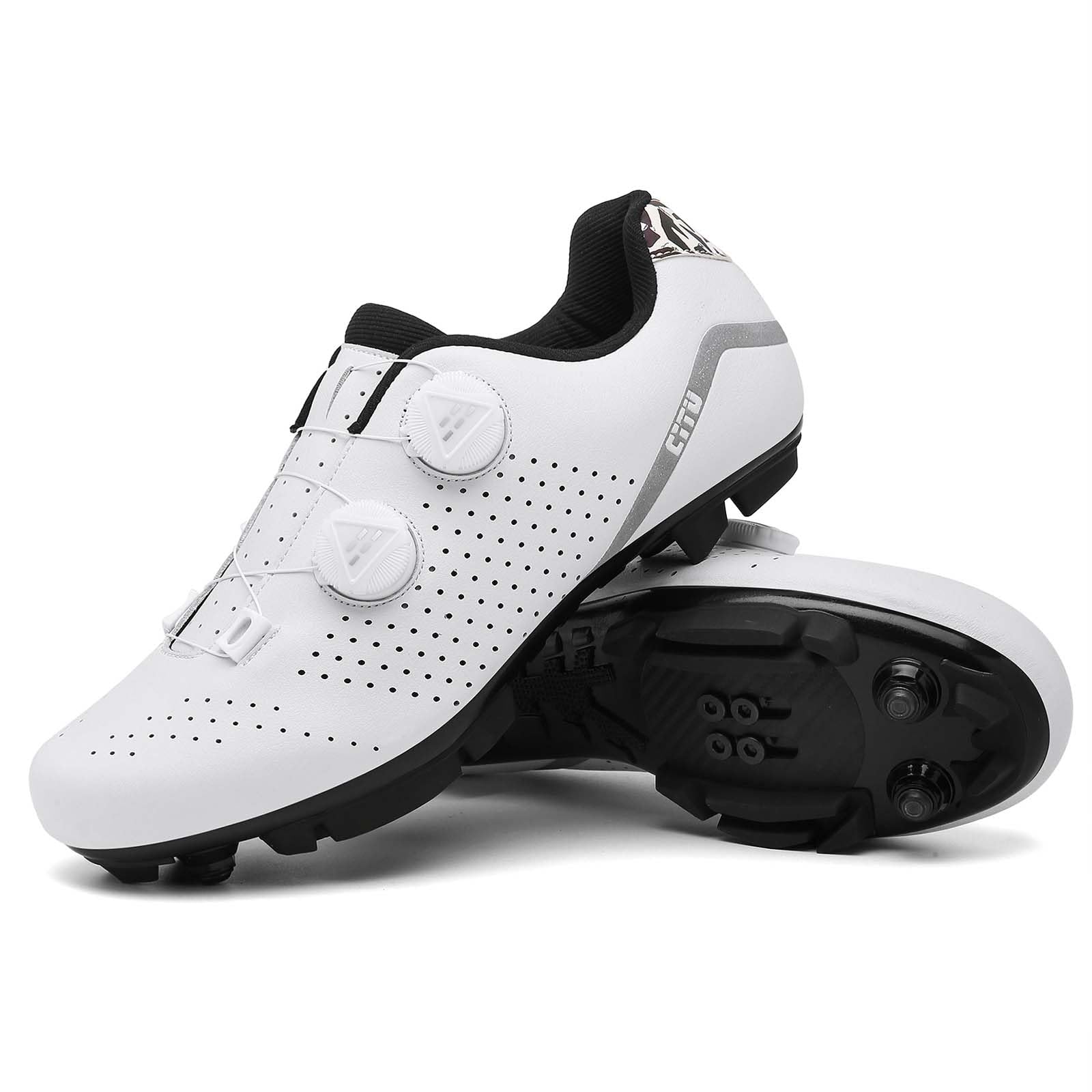 NGARY MTB Schuhe Fahrradschuhe Herren Damen kompatibel mit SPD 2 Schrauben mit Cleats, Mountainbike Schuhe Unisex Radsportschuhe Draussen