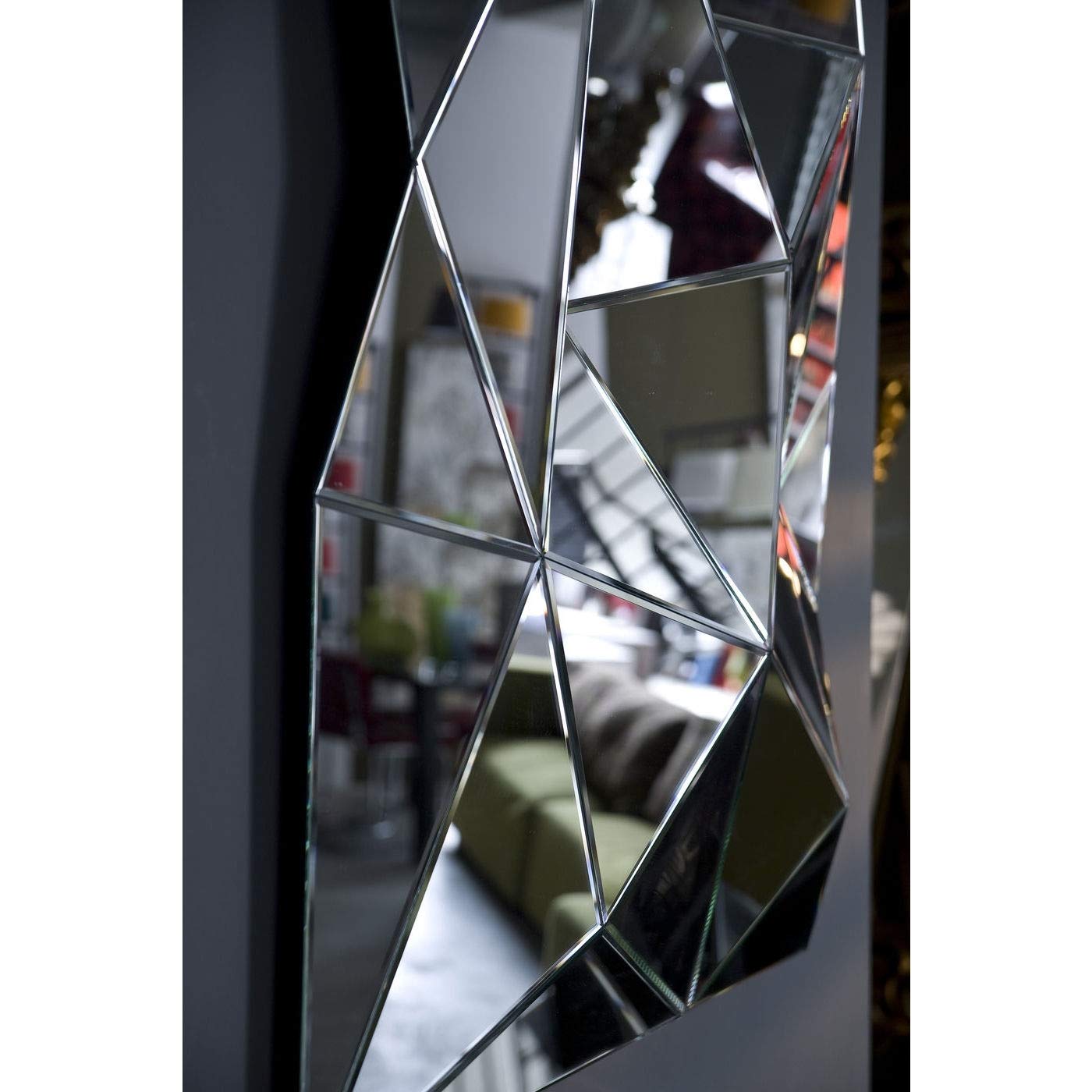 Kare Design specchio Prisma,argento, 120x80x10cm, grande, rettangolare, triangolini a specchio
