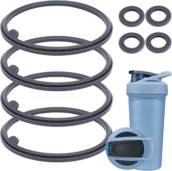 8PCS Shaker Bottle Gaskets Seal Parts Replacement for BlenderBottle Strada Shaker Cup Stainless Steel Water Bottle, Silicone Sealing Ring Leak-Proof Water Bottle Lid O Ring Replacement Flip lid