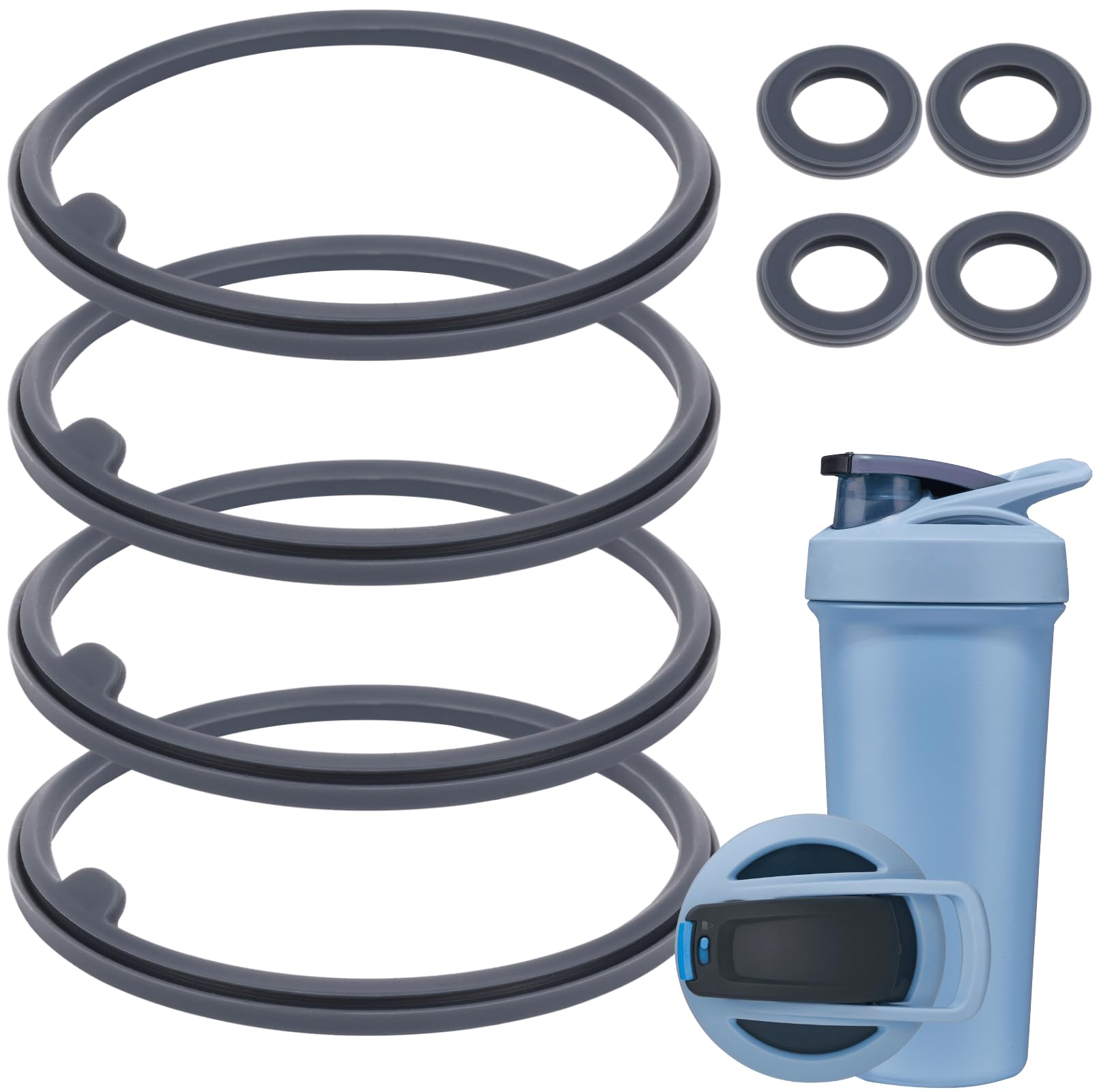 8PCS Strada Sleek Shaker Cup Blender Replacement Seal, for Strada Lid Gasket, for BlenderBottle Strada/Sleek Shaker Cup Insulated Stainless Steel Water Bottle 24/25/28OZ（Flip）-image-47