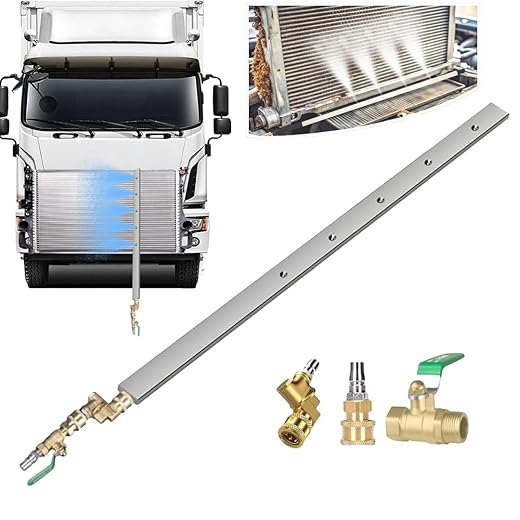 Radiator Cleaning Wand, 24 Inch 304 Stainless Steel Chassis Flusher for Cars and Trucks, with 1/4" Quick Coupler and Copper 180° Swivel Joint