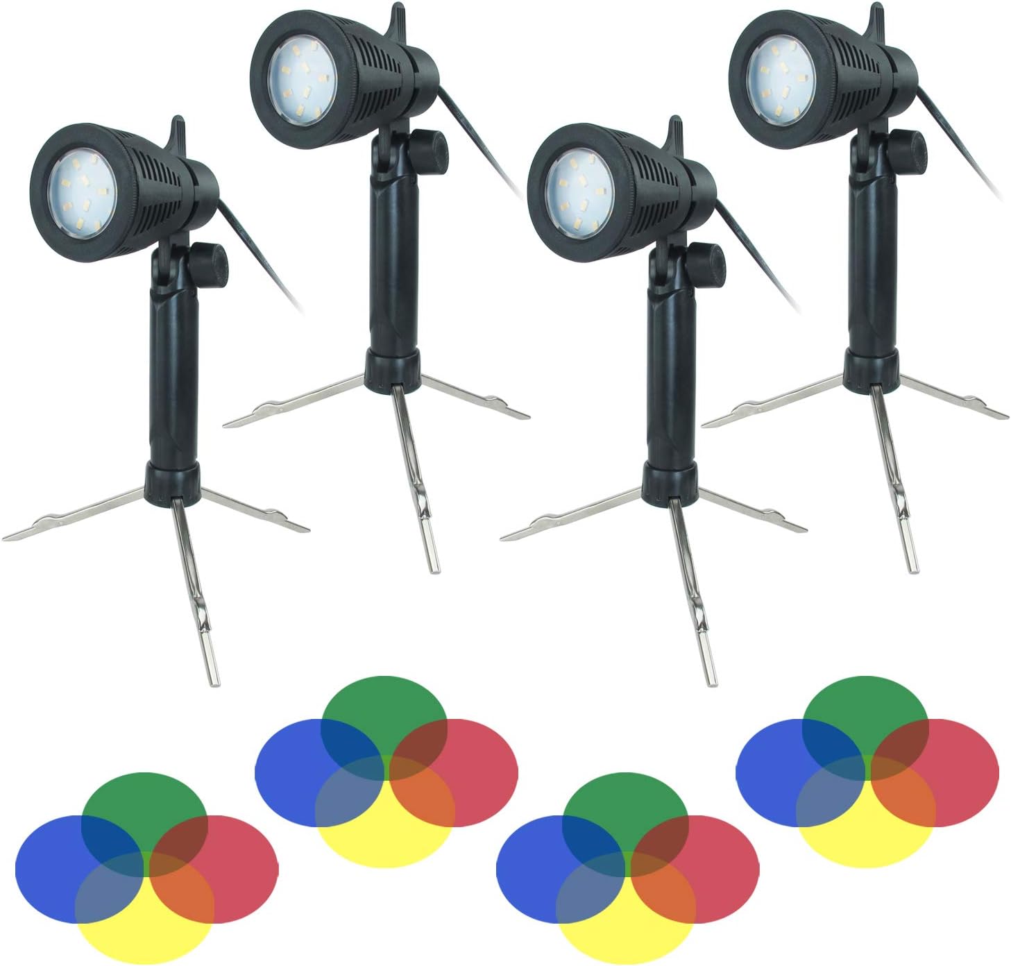 LINCOLinco Lincostore Photography Continuous 12 LED Lamp Table Top Light Studio Portable Lighting Kit with Color Gel Filters - 4 Pack T007