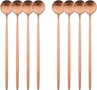 Vista 12 de Cuchara de café de acero inoxidable mate de 8 piezas de 5.11 pulgadas, cuchara pequeña de helado