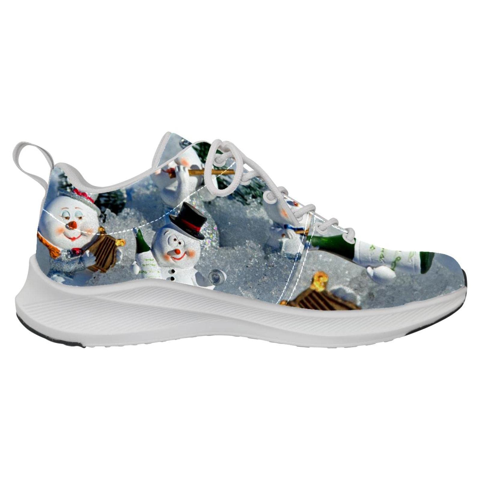 Scarpe da ginnastica uomo personalizzate Scarpe da passeggio leggere Running Athletic Casual Sneakers Natale Inverno Neve Pupazzi di