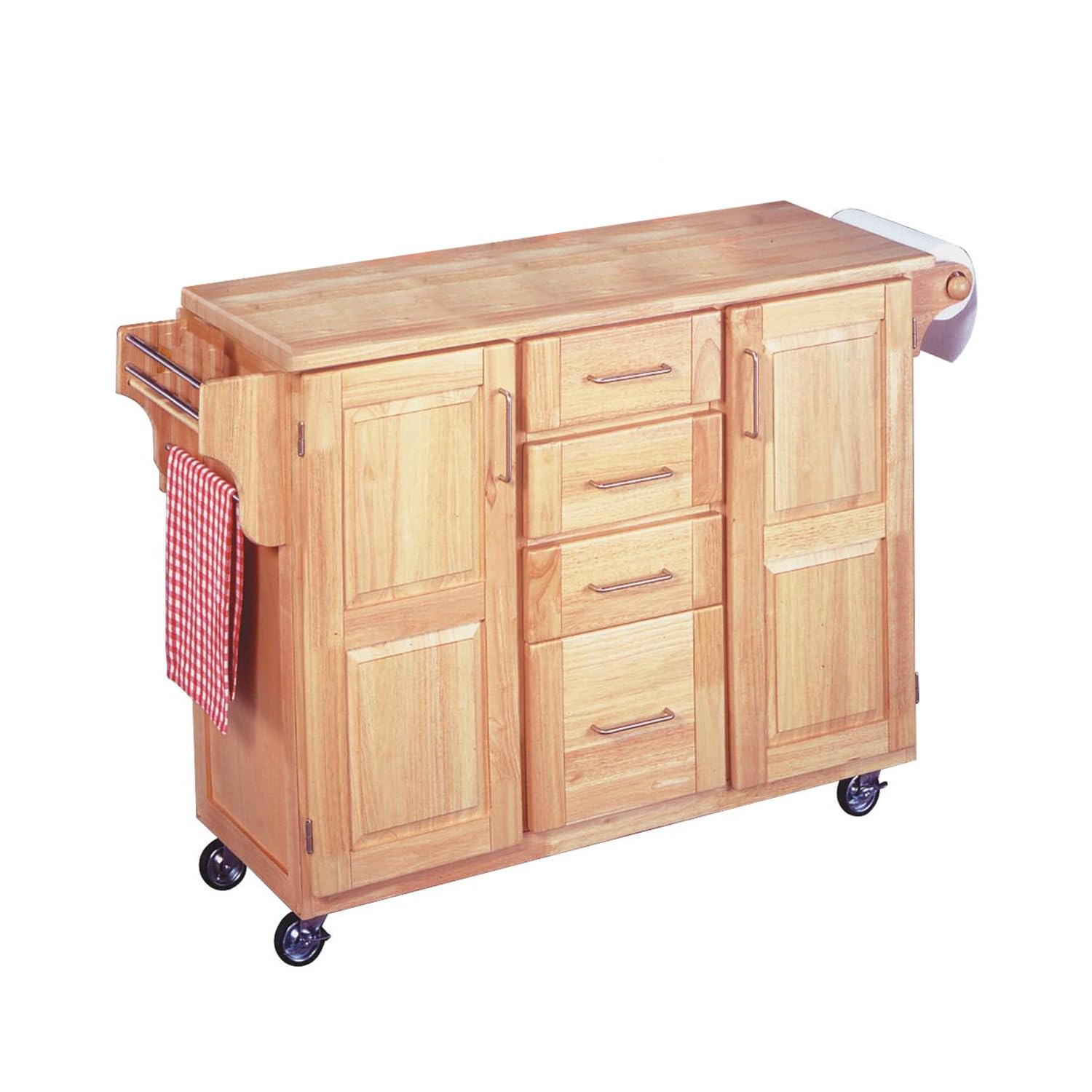 home styles kitchen center with breakfast bar, 52-1/2 in. w x 18 in. - 30 in. d x 36 in. h, natural