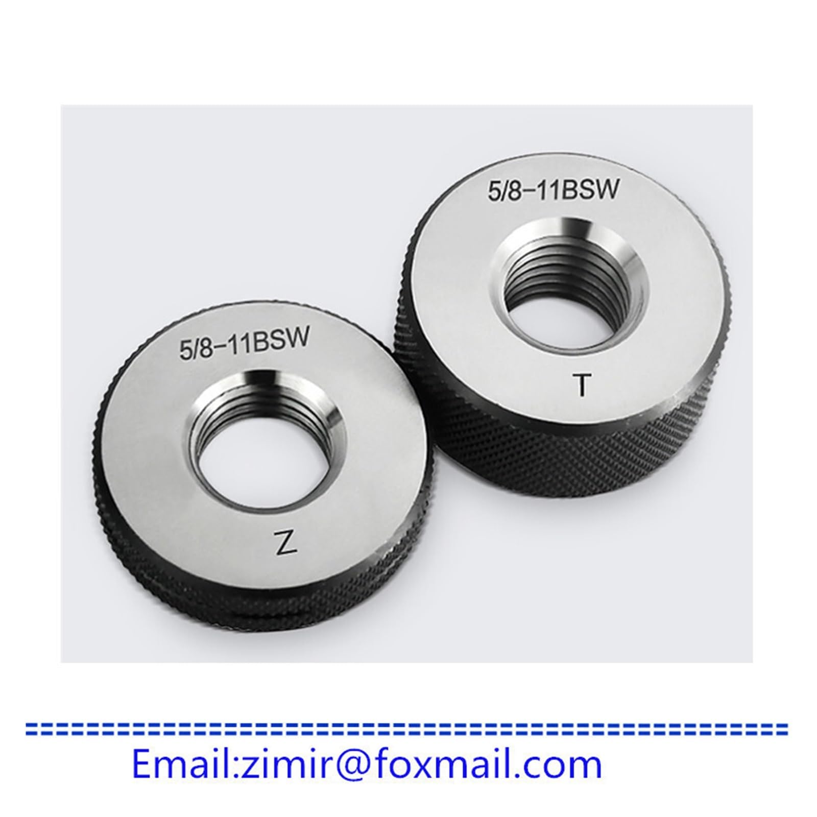 NURII Calibre de Anillo roscado Go y No-Go de 55 Grados BSW1/4-20, 1/8-40,5/32-32,3/16-24,1/4-20,5/16-18,3/8-16,1-8, Herramienta de medición de roscas (Size : 34mm)
