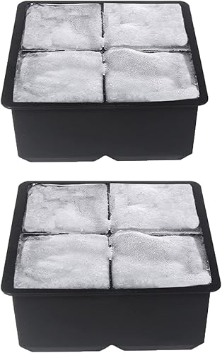 Miniatura 9 de Bandeja cuadrada grande para cubitos de hielo, bloque grande de 2.5 pulgadas, molde para cubitos de hielo de whisky, con cubitos de hielo de fácil
