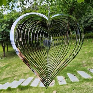 Wind Spinner Outdoor Yard Spinner - Metal Hanging Garden Wind Spinners Outdoor Clearance, Spiral Crystal Wind Spinners, Wind Chimes for Outside, (10 inch)