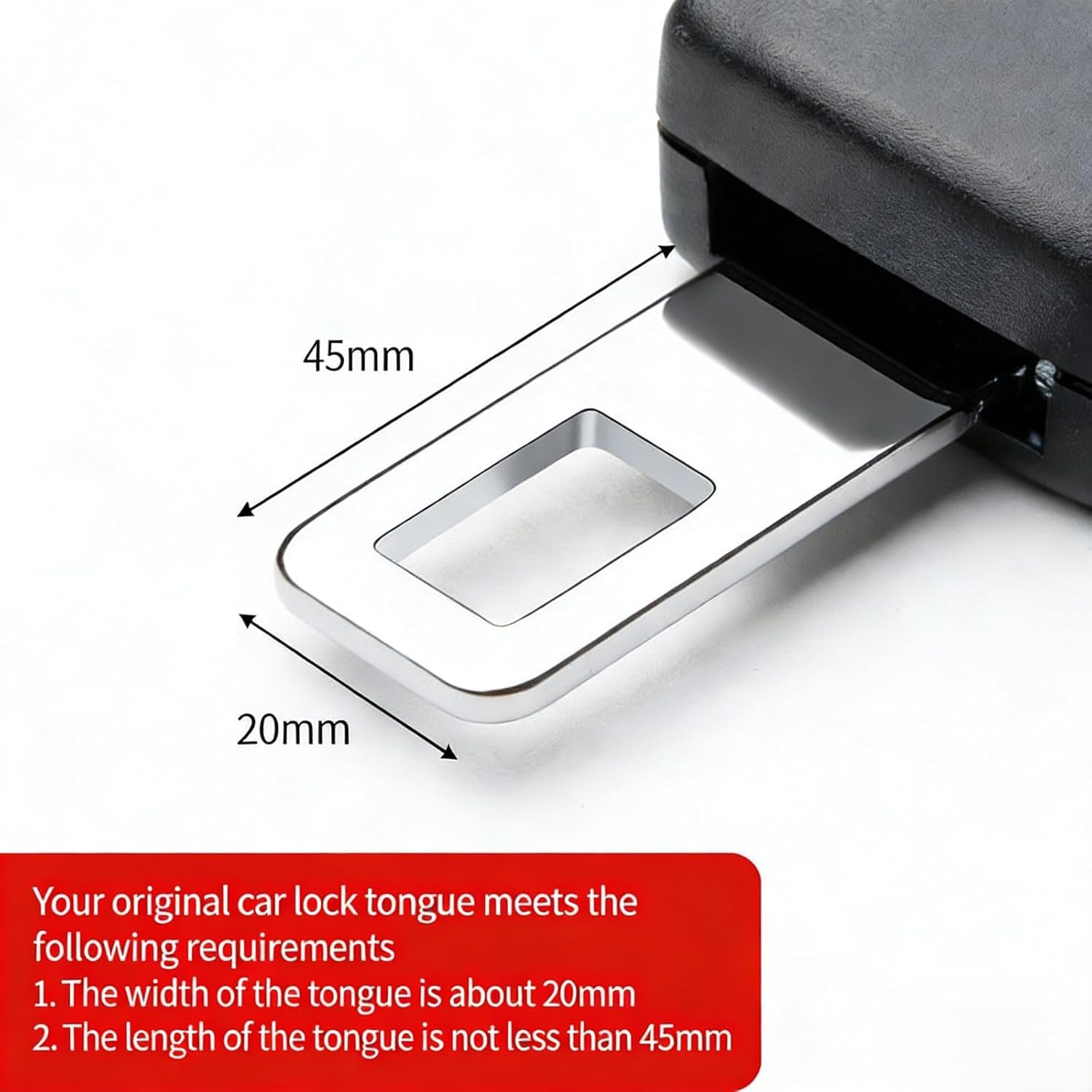 2-Pack Car Seat Belt Extender with Padded Shoulder Guard | Universal Plug-in Buckle Adapter for Vehicles | Comfort Extension Strap for Seat Belt, Auto Interior Accessories (cc-02, 2PC) — view 5