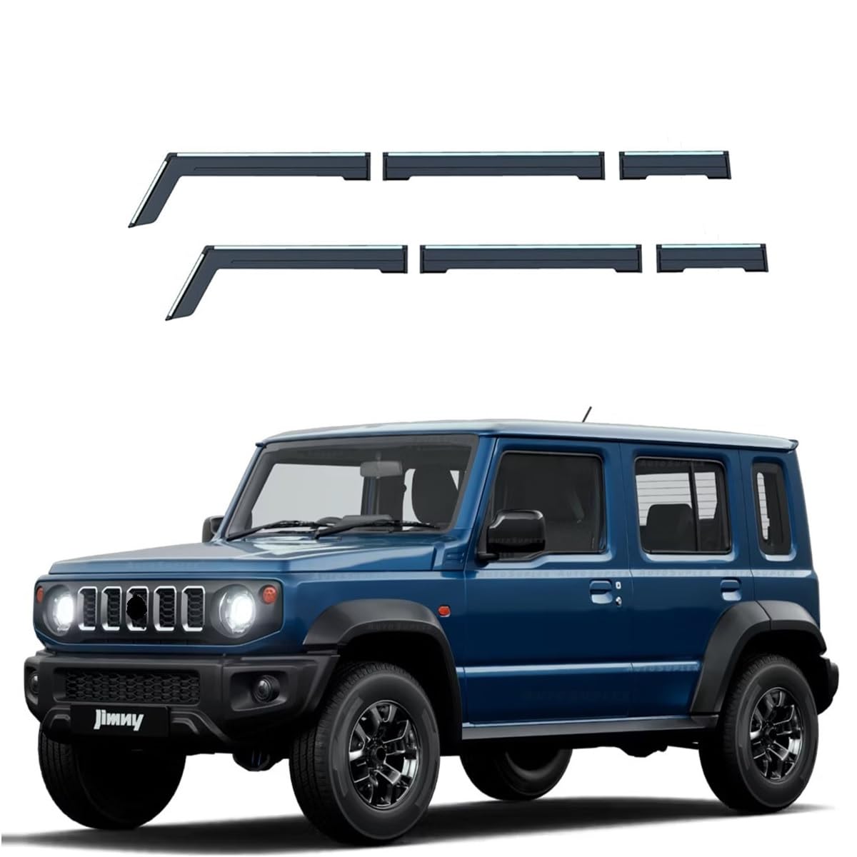 Unbreakable Silverline Door Visor/Rain Visor Suitable for Maruti Jimny (2023-Present) (Set of 6pc)-picture-29