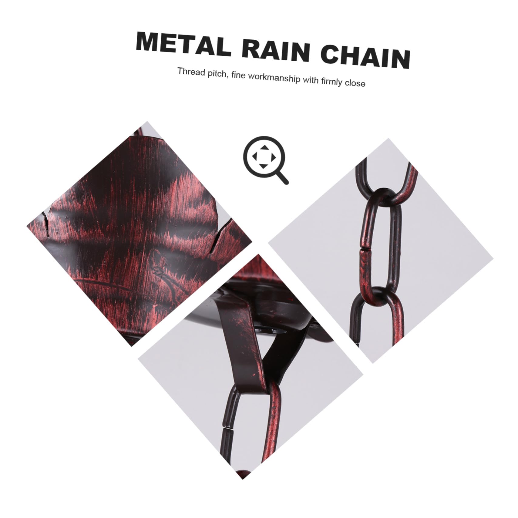 Toddmomy Cadena de Lluvia Metálica Decorativa de 1 Metro para Canalones, Accesorio de Jardín, Cadena de Drenaje Pluvial Diseño de Pétalos para Exteriores