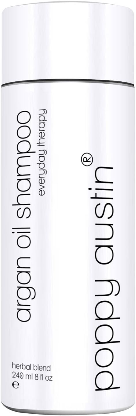 Organic Shampoo with Argan Oil by Poppy Austin® - Sulfate Free, Daily Use, Moroccan Argan Oil Shampoo For All Hair Types - Dry, Damaged, Thin, Coloured & Processed Hair (100% Sulphate & Chemical Free)