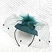 Fascinators Hat Flower Mesh 20s 50s Pillbox Hat Cocktail Tea Party for Women (Black) (Green1)