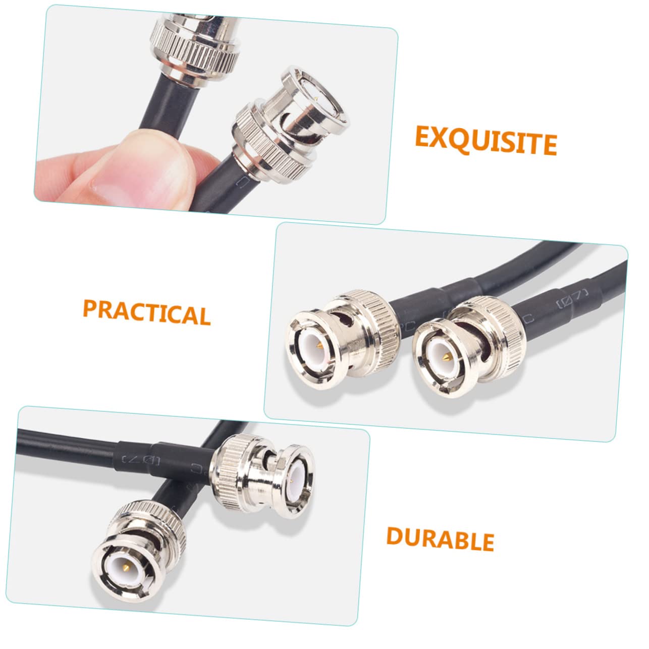 UPKOCH 3pezzi Cavo Coassiale Maschio Maschio Sostituzione Bassa Perdita Per Equipaggiamenti Connessione Affidabile e Bassa Attenuazione Per Videosorveglianza e Oscilloscopi