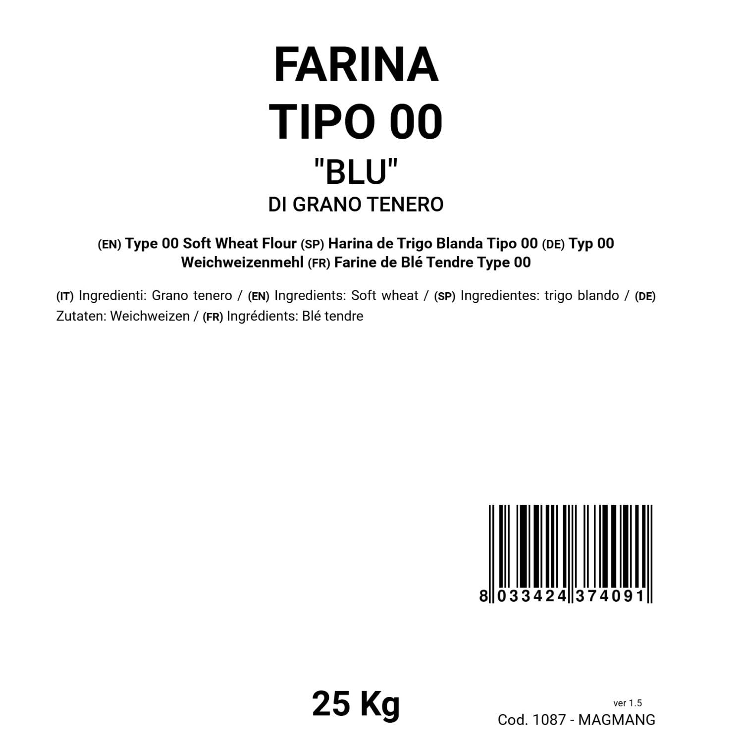Bongiovanni Farine e Bontà Naturali Farine de Blé Tendre Type 00 25 kg