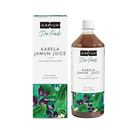 Kapiva Karela Jamun Juice | Helps Control Blood Sugar Level and Lower Bad Cholesterol | Diabetic Care (1L)