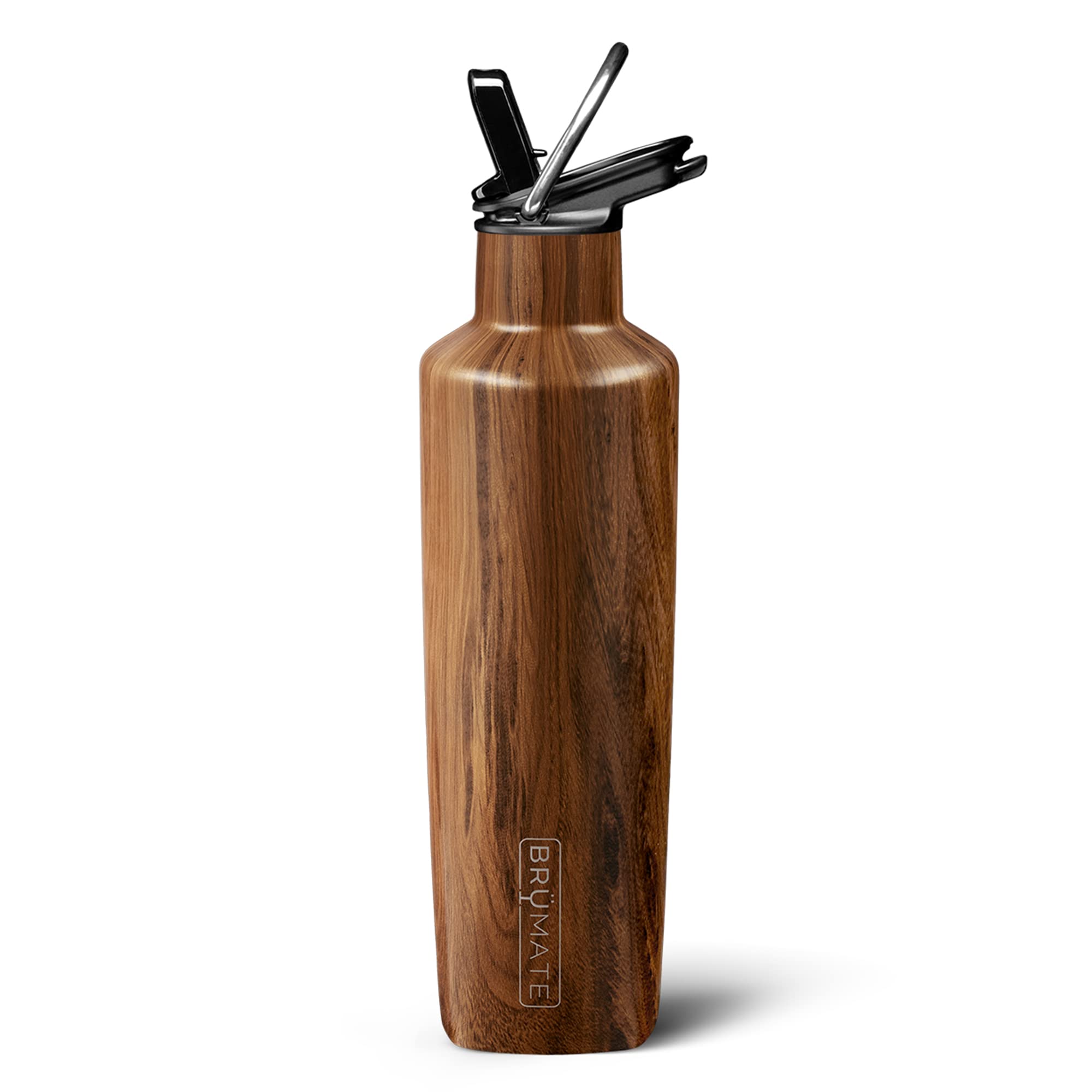 BrüMate ReHydration Mini Kids Water Bottle | 100% Leakproof Insulated Water Bottle for Kids with Straw | Stainless Steel Water Canteen | Perfect Kids Water Bottle for School | 16oz (Walnut)