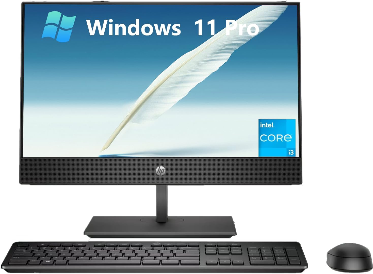HP ProOne 600 G4 All-in-One Desktop Computer, 21.5" AIO Desktop, Core i3-8100T, 8GB RAM, 256GB SSD, Keyboard and Mouse, USB WiFi, USB Bluetooth, CAM, Windows 11 Pro (Renewed)