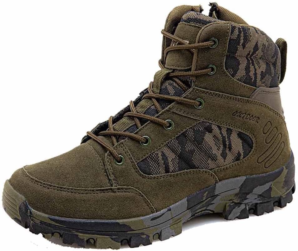 NVBHOF Mens Military Boots, Comfortable Non-Slip mid-top Camo Combat Tactical Boots, Lightweight Men's Military Tactical Combat Boots, for Outdoor Walking Boots