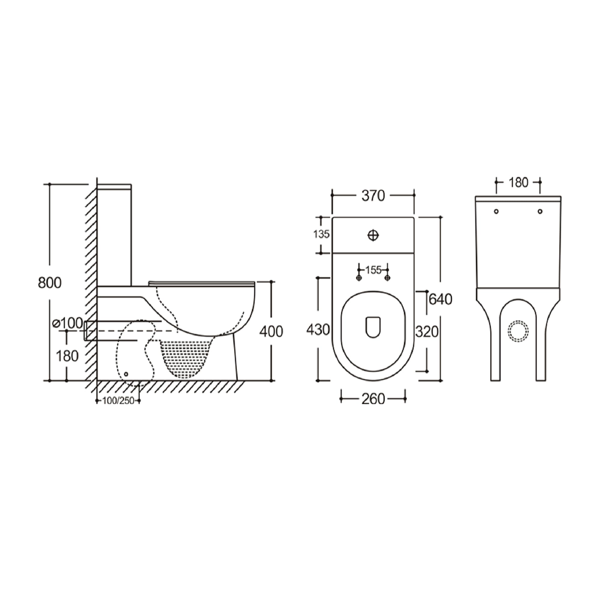 BAIKAL WC in ceramica T9. WC compatto a pavimento con sistema Rimless e cisterna monoblocco con meccanismo a doppio scarico. Sanitario completo con doppia uscita e sedile con caduta ammortizzata.