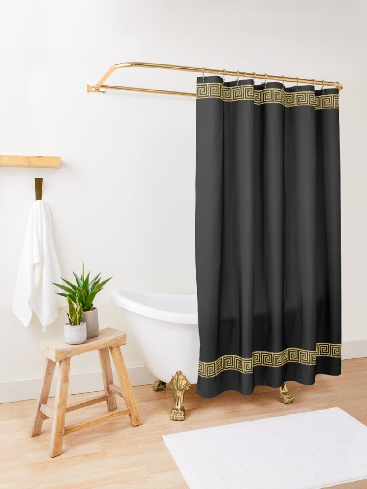 Panther Duschvorhang Wasserdicht – 183x183 Cm, Polyester, Mit 12 Haken, Schwarz/gold, Wildtier-Muster