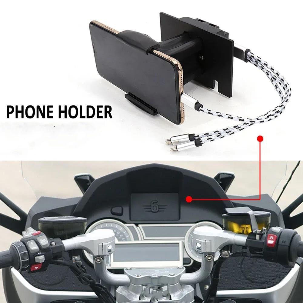 Motocicleta Soporte Teléfono para BMW K1600GTL K1600GT K1600B 2011-2020 K 1600 B GT para GTL Motocicleta GPS Soporte Navegación para Teléfono Soporte Cargador USB Soporte Montaje Soporte Movil