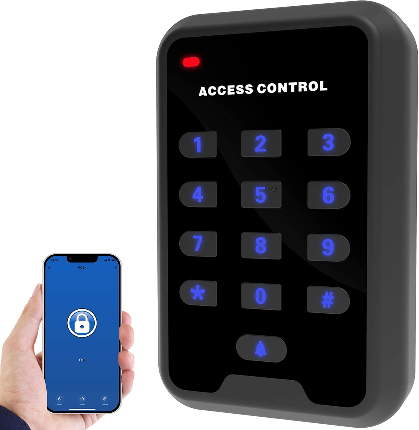 UHPPOTE Standalone WiFi Door Access Control Keypad Proximity Card Reader Compatible with Tuya Smart App 2.4GHz