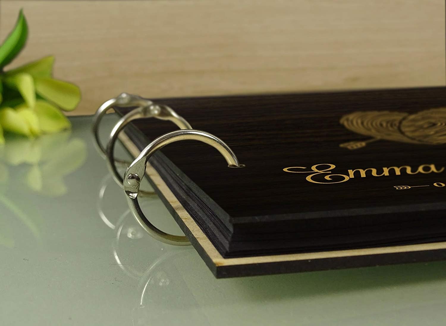 Darling Souvenir Engraved Bride & Groom Advice Photo Album Personalised Wooden Wedding Guest Book