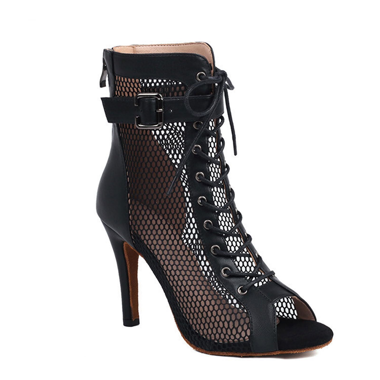 Leichtrit Bottes De Danse Latine Femme – Talon 7 Ou 10 Cm – Lacets Croisés – Confort & Style Pour Salsa Bachata