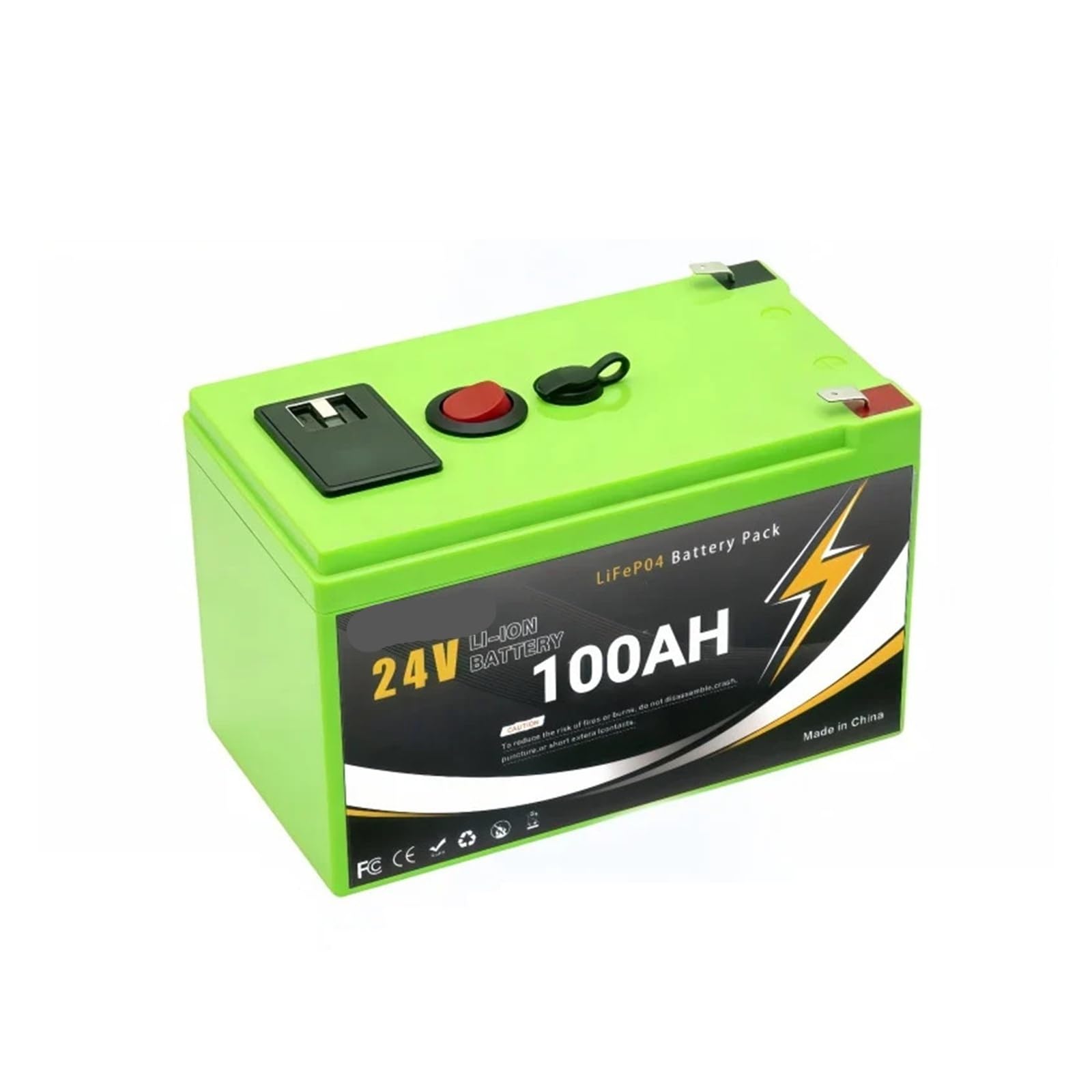 Temperatura Batteria LiFePo4 24VProtezione Integrata100A 120Ah BMS4000+ Cicli Ciclo Di Vita Lungo Sistema Solare Di Accumulo Dell'energia Domestica, | B 24V 100Ah x1