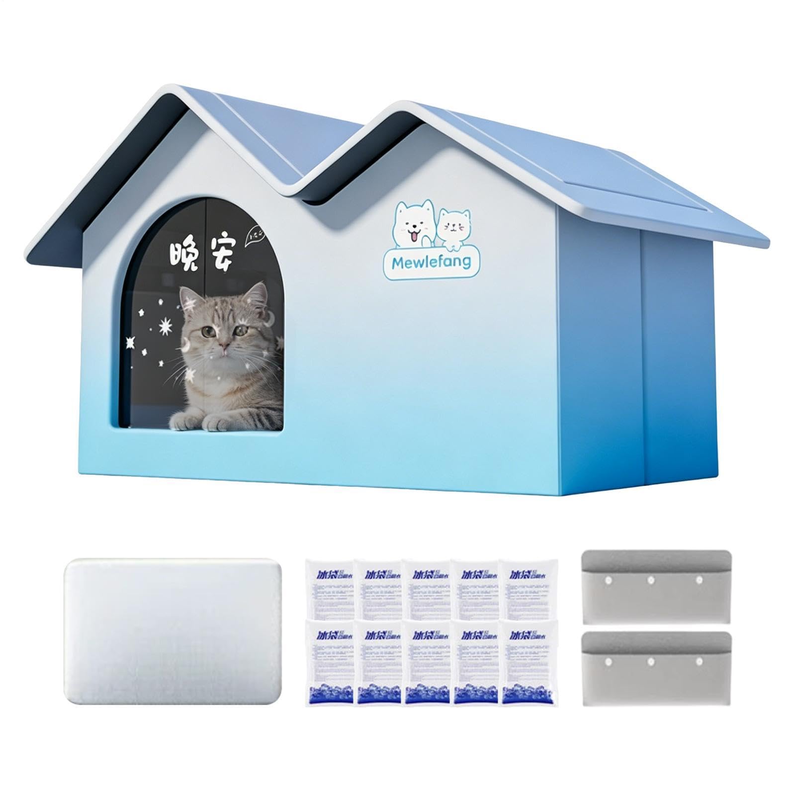 Cuccia Estiva Per Gatti | Comoda Tana Antigoccia,Cuccia Rinfrescante Per Gatti Con Borsa Ghiaccio | per Cuccioli Cani Caldo Appartamento Balcone Terrazzo Giardino Vacanze