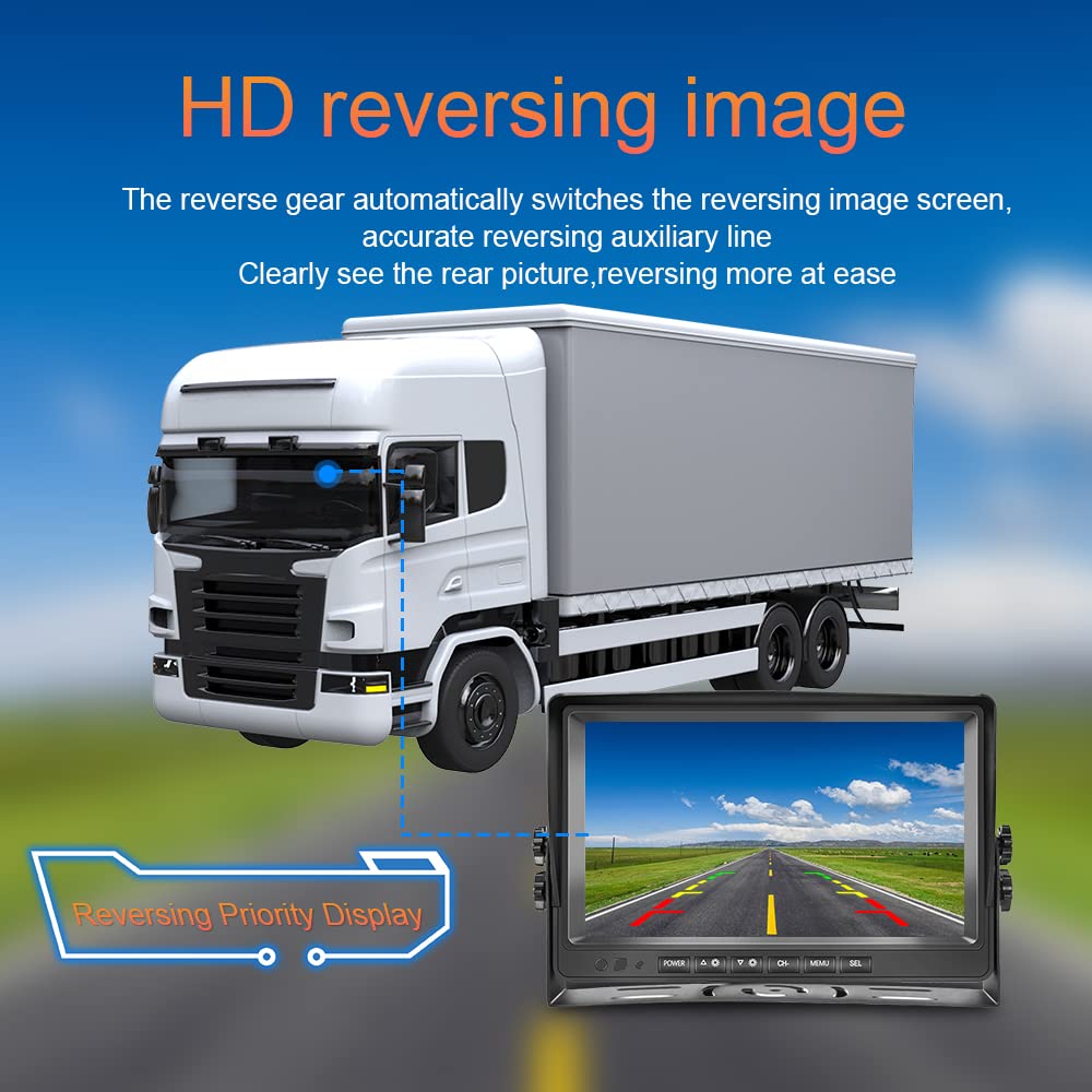 CAMECHO 9 pollici AHD 1080P DVR Kit Telecamera posteriore di Retromarcia Auto con 2*IP69 Impermeabile Telecamera Posteriore Visione notturna+2 * 10m Cavo per Camion/Autobus/RV