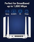 Cudy WR3000S AX3000 Double bande WiFi 6 Mesh Router, 5 Ethernet Gigabit RJ45 Ports, 4 Antennes, MU-MIMO, OpenVPN, Garde-fils, Zerotier, Ipsec VPN, Nuage APP