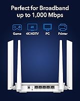 Vista 6 de Cudy WR3000S AX3000 Router de malla WiFi 6 de doble banda, 5 puertos Gigabit Ethernet RJ45, 4 antenas, MU-MIMO, OpenVPN, Wireguard, Zerotier, Ipsec