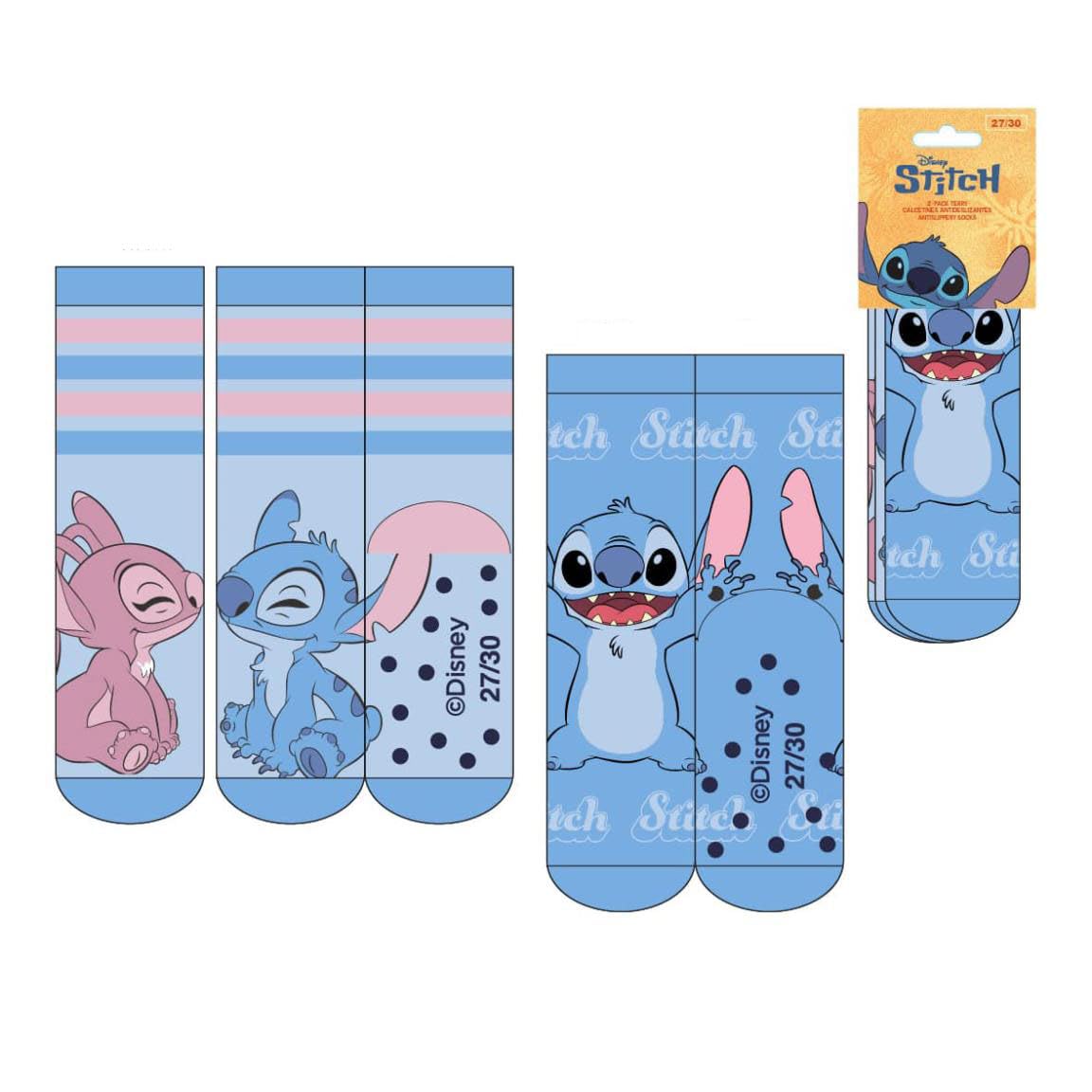 CERDÁ LIFE'S LITTLE MOMENTS Antideslizante Diseño Seguro | Calcetines Cómodos Para Niños Anti-Rutsch-Socken für Anwendungen, Stitch), Größe 35-38 (2 Stück) Unisex Kinder